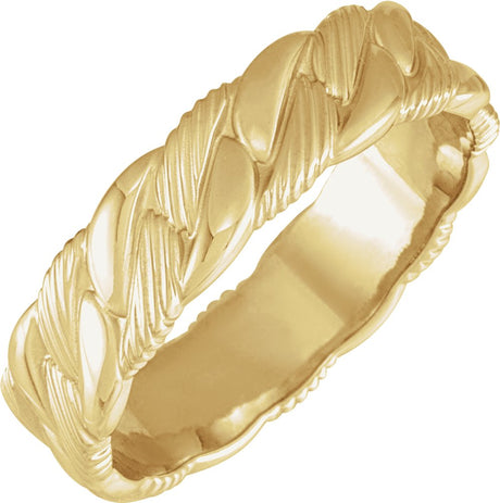 14K Yellow Gold 6 mm Chain Link Band Size 10