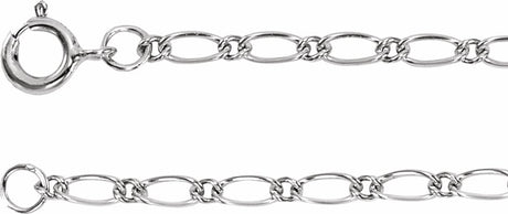 14K White Gold 1.5 mm Figaro 18" Chain