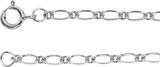 14K White Gold 1.5 mm Figaro 20" Chain