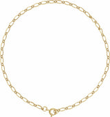 14K Yellow Gold 1.5 mm Figaro 7" Chain