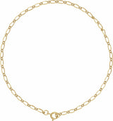 14K Yellow 1.5 mm Figaro 7" Chain