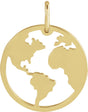 14K Yellow 19.2x15 mm Earth Cutout Pendant