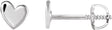 14K White 4 mm Asymmetrical Heart Earrings