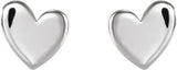 Sterling Silver 4 mm Asymmetrical Heart Earrings