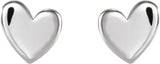 Sterling Silver 4 mm Asymmetrical Heart Earrings