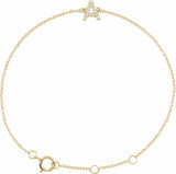 14K Yellow Gold 1/10 CTW Natural Diamond Initial A 6-7" Bracelet
