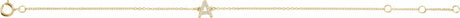 14K Yellow Gold 1/10 CTW Natural Diamond Initial A 6-7" Bracelet