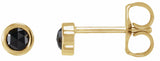 14K Yellow Gold 1/5 CTW Rose-Cut Natural Black Diamond Bezel-Set Earrings