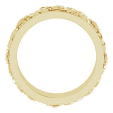 14K Yellow Gold 7 mm Floral Flat Band Size 7