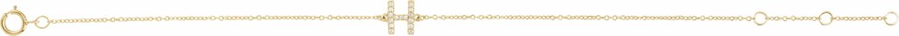 14K Yellow .06 CTW Natural Diamond Initial H 6-7" Bracelet