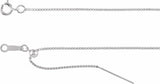 14K White Gold 1 mm Adjustable Threader Box 16-22" Chain
