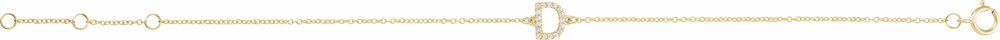 14K Yellow Gold Vermeil .06 CTW Lab-Grown Diamond Initial D 6-7" Bracelet