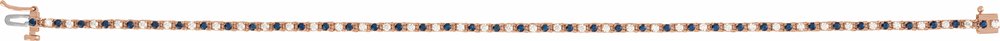 14K Yellow Natural Blue Sapphire & 5/8 CTW Natural Diamond Line 7 1/4" Bracelet