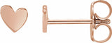 14K Rose Gold 4 mm Asymmetrical Heart Earrings