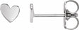 14K White Gold 4 mm Asymmetrical Heart Earrings