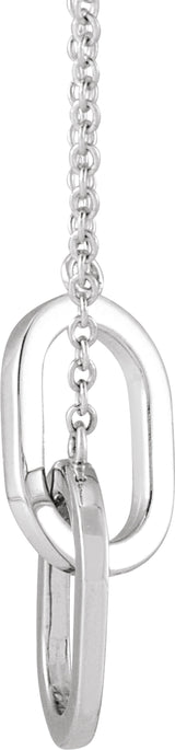 Sterling Silver Interlocking Link 18" Necklace