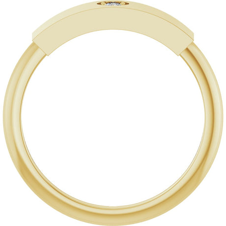 14K Yellow Gold .03 CT Natural Diamond Engravable Heart Ring 