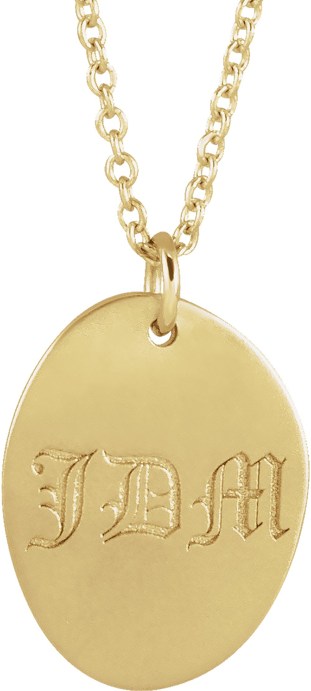 14K Yellow Engravable Tiny Footprint 18" Necklace