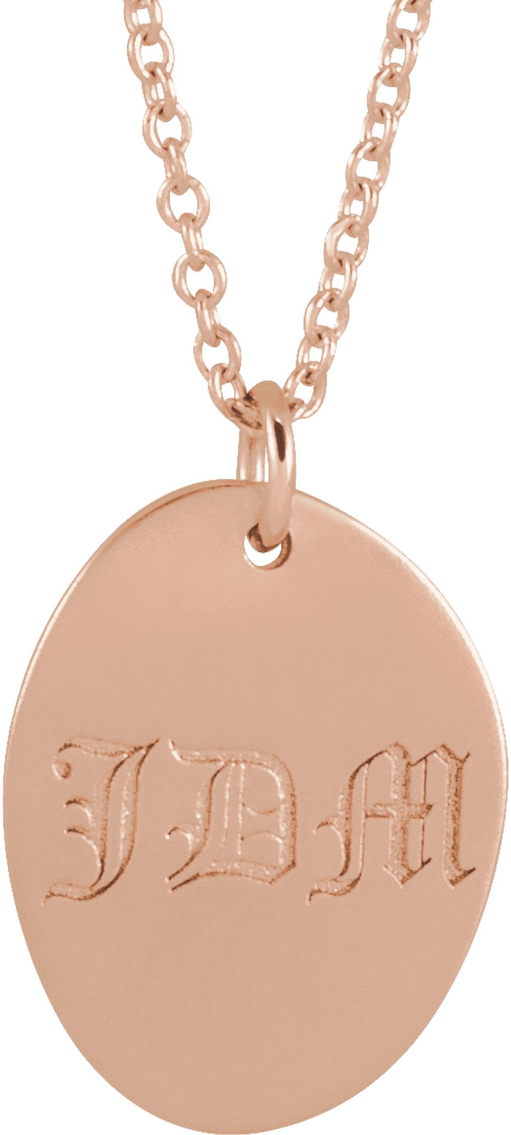 14K Rose Engravable Tiny Footprint 18" Necklace