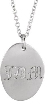 Sterling Silver Engravable Tiny Footprint 18" Necklace