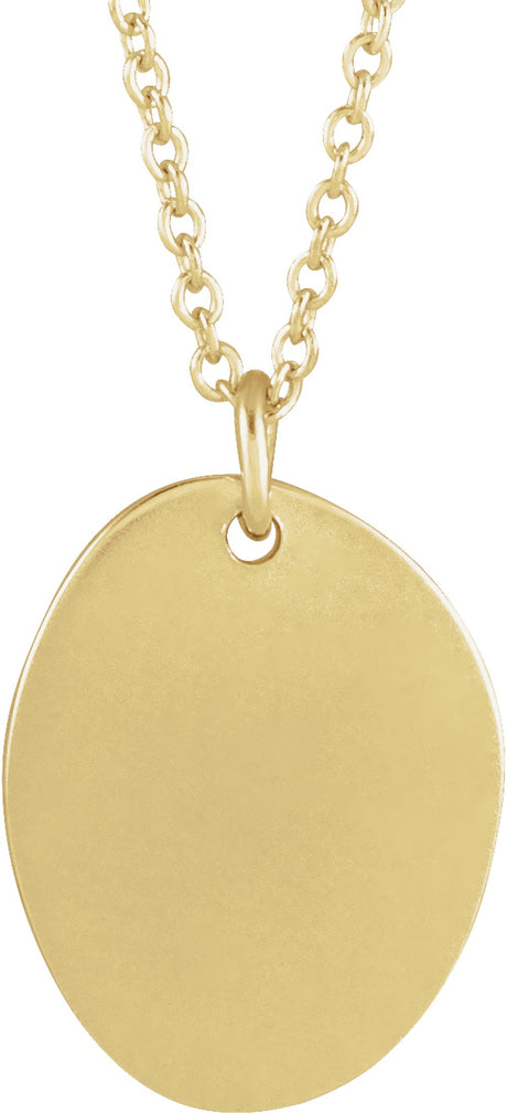 14K Yellow Engravable Tiny Footprint 18" Necklace