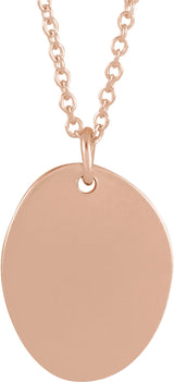 14K Rose Engravable Tiny Footprint 18" Necklace