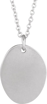 Sterling Silver Engravable Tiny Footprint 18" Necklace