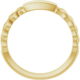 14K Yellow Engravable Chain Link Ring