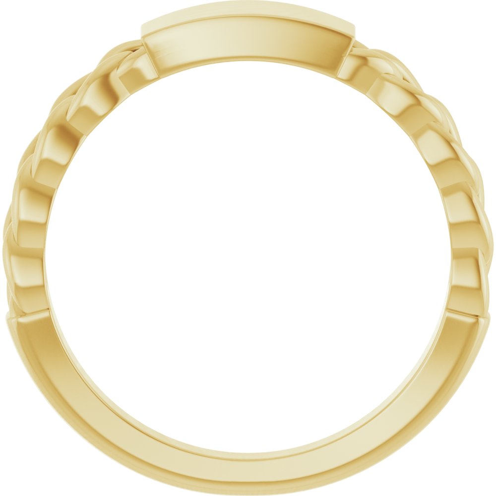 14K Yellow Engravable Chain Link Ring