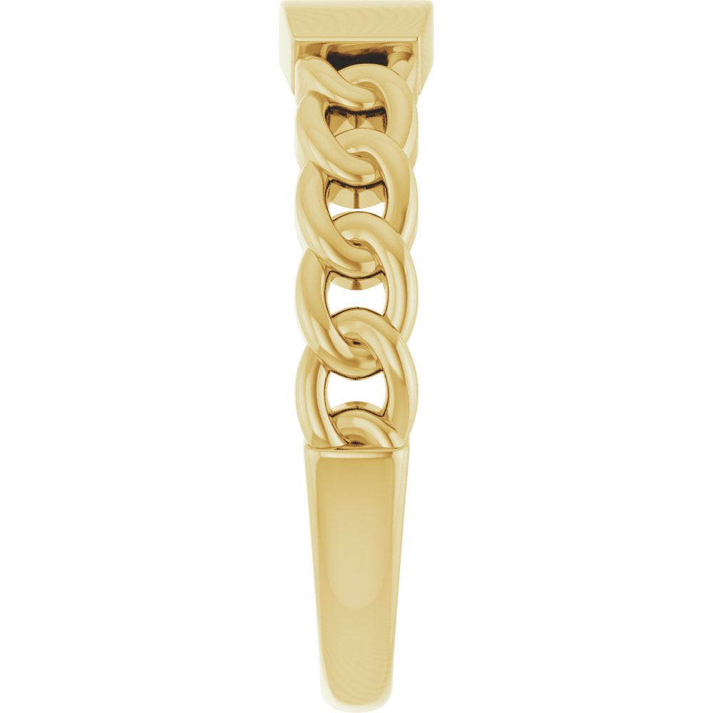 14K Yellow Engravable Chain Link Ring