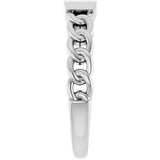14K White Engravable Chain Link Ring