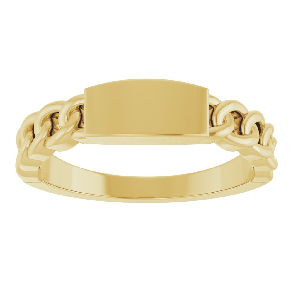 14K Yellow Engravable Chain Link Ring