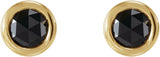 14K Yellow Gold 1/5 CTW Rose-Cut Natural Black Diamond Bezel-Set Earrings