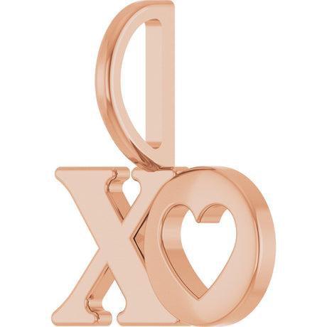 14K Rose XO Charm/Pendant