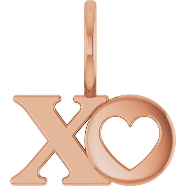 14K Rose XO Charm/Pendant