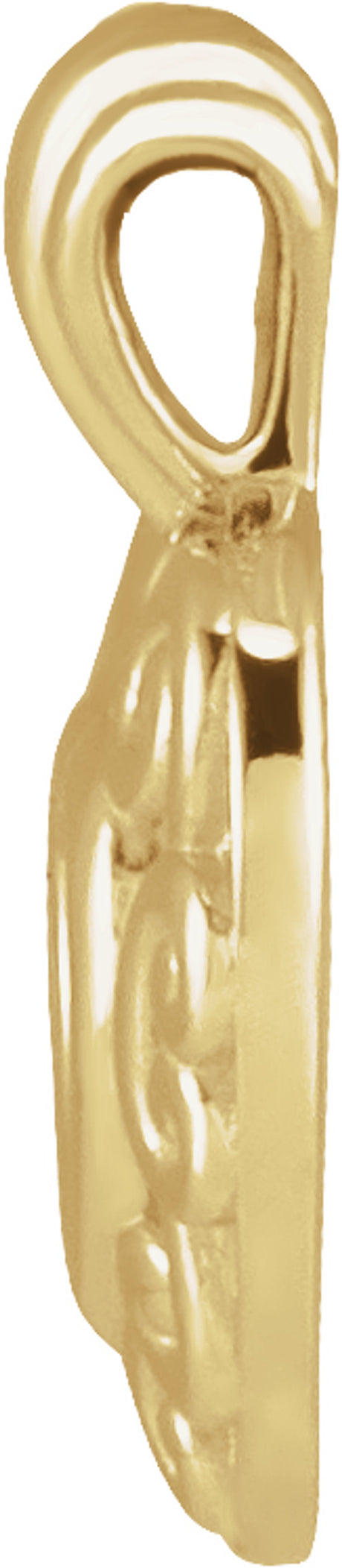 14K Yellow Gold 12.9x10.1 mm Heart Pendant
