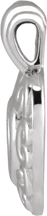 14K White 12.9x10.1 mm Heart Pendant