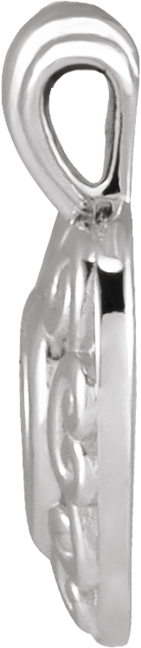 14K White 12.9x10.1 mm Heart Pendant