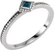 14K White Gold Lab-Grown Alexandrite Family Stackable Ring