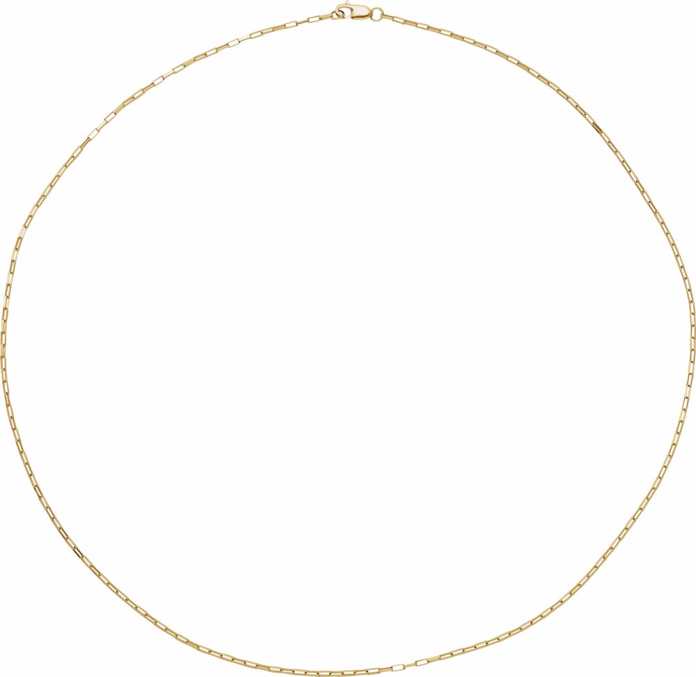 14K Yellow 1.2 mm Elongated Box 24" Chain