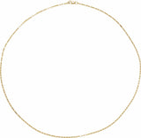 14K Yellow 1.2 mm Elongated Box 24" Chain