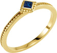 14K Yellow Natural Blue Sapphire Family Stackable Ring