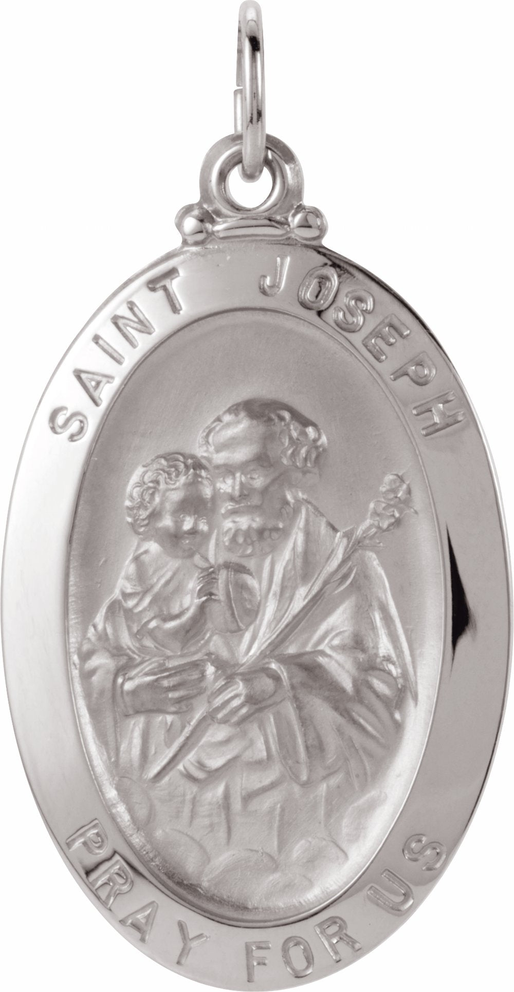 Sterling Silver 25x18 mm St. Joseph Medal