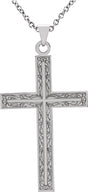 14K White 30.5x18 mm Cross 18" Necklace  