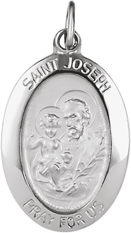 Sterling Silver 19x13.5 mm St. Joseph Medal