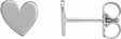 14K White Gold 6 mm Asymmetrical Heart Earrings