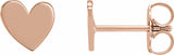 14K Rose Gold 6 mm Asymmetrical Heart Earrings