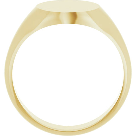 14K Yellow Gold Oval Signet Ring