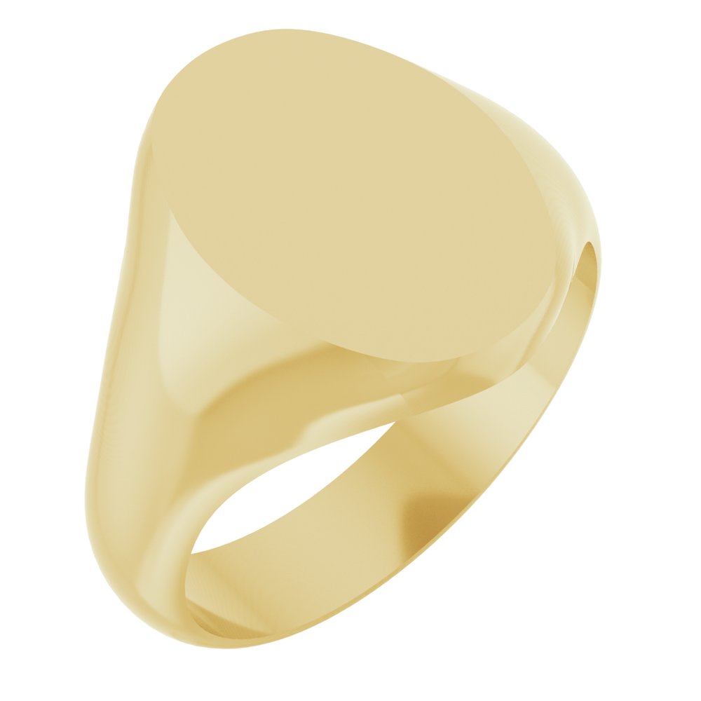 14K Yellow Gold Oval Signet Ring
