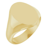14K Yellow Gold Oval Signet Ring